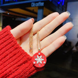 Christmas Snowman Santa Claus Boot Garland Jewelry Gift Necklace