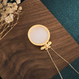 Jade Enamel Flower Branch Necklace for Women