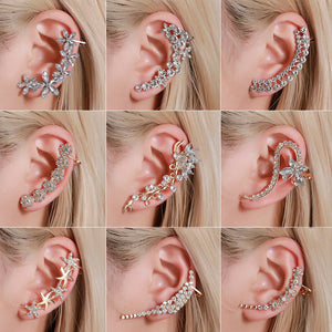 Bohemian Glass Rhinestone Ear Cuff Wrap Earrings
