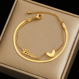 Heart Letter LOVE Anklet Stainless Steel Women Jewelry
