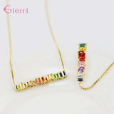 925 Silver CZ Pendant Necklace for Women Wedding Party