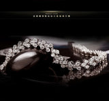 925 Silver Tennis Bracelet Heart Zirconia Bangle