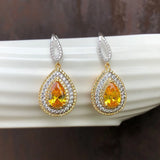 925 Silver Crystal Stud Earrings Wedding Party Jewelry