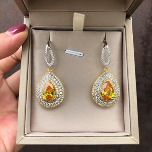 925 Silver Crystal Stud Earrings Wedding Party Jewelry