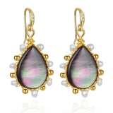 Natural Shell Pearl Earrings 925 Jewelry Gift