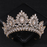 Silver Crystal Crown Tiaras Bride Princess Queen Pearls Wedding Hair