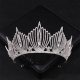 Silver Crystal Crown Tiaras Bride Princess Queen Pearls Wedding Hair