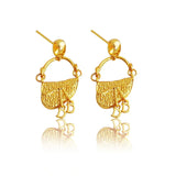 Golden Brass Saddle Bag Earrings Stud For Women Piercing Earrings Jewelry