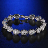 Green CZ Bracelet for Women Classic Bangle Wedding Jewelry