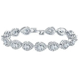 Green CZ Bracelet for Women Classic Bangle Wedding Jewelry