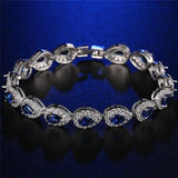 Green CZ Bracelet for Women Classic Bangle Wedding Jewelry