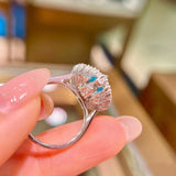 Paraiba Jewelry 925 Silver Plated Party Engagement Bridal Rings