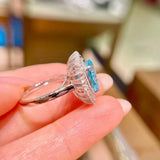 Paraiba Jewelry 925 Silver Plated Party Engagement Bridal Rings