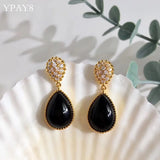 Green Red Tassel Stud Earrings Water Drop Wedding Party For Women
