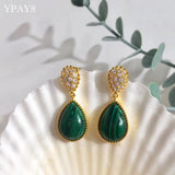 Green Red Tassel Stud Earrings Water Drop Wedding Party For Women