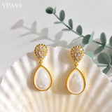 Green Red Tassel Stud Earrings Water Drop Wedding Party For Women