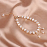 Natural Pearl Beaded Bracelet for Women Cuff Charm Jewelry Gift