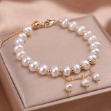 Natural Pearl Beaded Bracelet for Women Cuff Charm Jewelry Gift