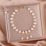 Natural Pearl Beaded Bracelet for Women Cuff Charm Jewelry Gift