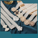 Pearl Elastic Waist Chain Women's Belt Rhinestone Flower