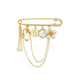 Pearl Flower CC Brooch Women's Number 5 Gift for Girl