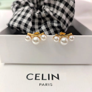 Pearl Scallop Stud Earrings French Celi Jewelry Gift