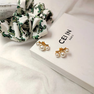 Pearl Scallop Stud Earrings French Celi Jewelry Gift