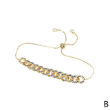 Punk Zircon Bracelet For Women Cuban Link Bracelets