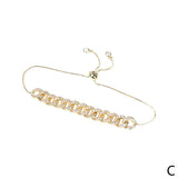 Punk Zircon Bracelet For Women Cuban Link Bracelets