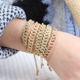 Punk Zircon Bracelet For Women Cuban Link Bracelets
