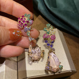 Sparkling Zircon Stones Drop Earrings for Women