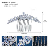 Silver CZ Hair Comb Bridal Wedding Tiaras Headdresses Jewelry