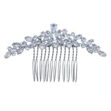 Silver CZ Hair Comb Bridal Wedding Tiaras Headdresses Jewelry