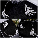 Adjustable Zirconia Ear Clips for Party Silver Wedding Earrings