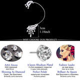 Adjustable Zirconia Ear Clips for Party Silver Wedding Earrings