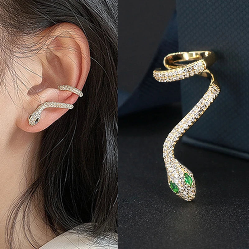 Adjustable Zirconia Ear Clips for Party Silver Wedding Earrings