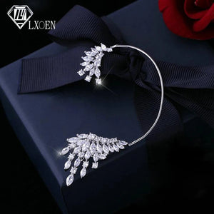 Adjustable Zirconia Ear Clips for Party Silver Wedding Earrings