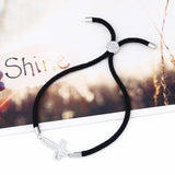 Zircon Silver Cross Bracelet Red Thread Charm Adjustable Gift