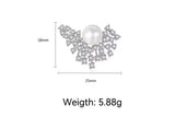 S925 18K Plated Pearl Fan Shaped Earrings For Woman Wedding Gift