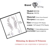 Feather CZ Stone Ear Cuff Hang Water Drop Big Clip Earrings for Women Party
