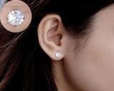 6/7/8mm Lab Diamond Earrings 925 Sterling Silver Studs