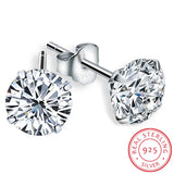 6/7/8mm Lab Diamond Earrings 925 Sterling Silver Studs