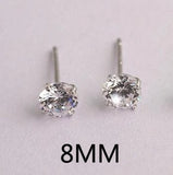 6/7/8mm Lab Diamond Earrings 925 Sterling Silver Studs