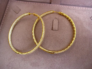 925 Silver Hoop Earrings Pave Diamond Jewelry for Wedding