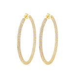 925 Silver Hoop Earrings Pave Diamond Jewelry for Wedding