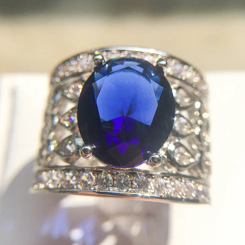 Silver Plated Big Stone Ring for Women - Wedding & Engagement Jewelry