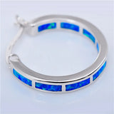 Green Opal Hoop Earrings for Women Wedding Jewelry