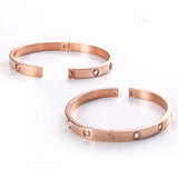 Bijoux Crystal Bangles for Women Men Bracelets Stainless Steel Jewelry