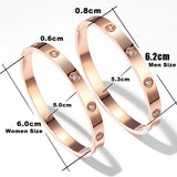 Bijoux Crystal Bangles for Women Men Bracelets Stainless Steel Jewelry