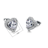 Small Heart Earrings Silver Vintage Wedding Jewelry